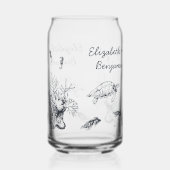 海中の海の生物ビーチウェディングの花嫁と花婿 ガラス缶 (正面)