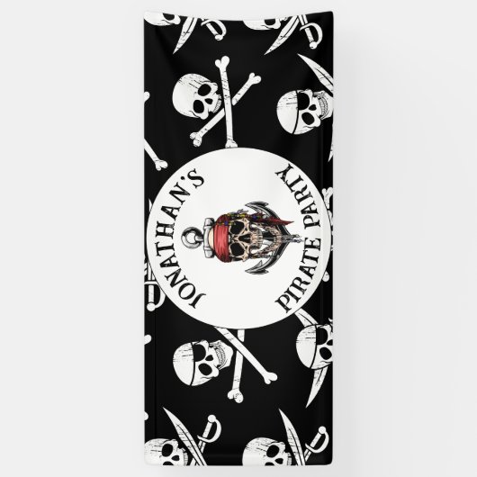 海中の海賊誕生日 横断幕 (縦)