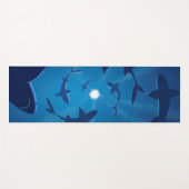 海中の白い青サメ ヨガマット (正面(横))