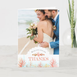 海中の結婚式 ウェディング アート サンゴと魚 水彩 サンキューカード