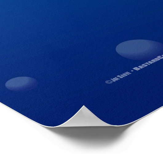 海中の青い背景ポスターに浮かぶ笑顔のサメ ポスター (角)