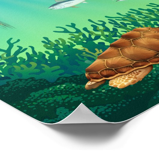 海中を泳ぐ海獣 ポスター (角)