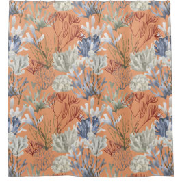 海中アプリコットサンゴ シャワーカーテン