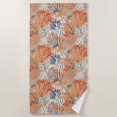 海中アプリコットサンゴ ビーチタオル (正面)