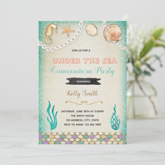 海中キンセアニェラパーティの招待状 招待状 (スタンド正面)