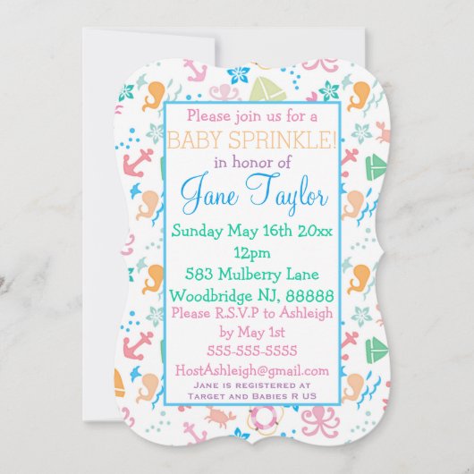 海中ベビー 招待状 (正面)