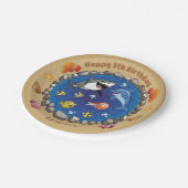 海中動物かわいい漫画海パーティー ペーパープレート (アングル)