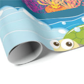 海中動物海亀の魚の海草 ラッピングペーパー (ロールコーナー)