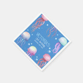 海中可愛いクラゲの青 スタンダードカクテルナプキン (角)