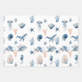 海中水彩贈り物 ラッピングペーパーシート (正面)