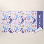 海中海動物 ビーチタオル (正面)