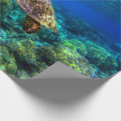 海中熱帯海タートルサンゴ ラッピングペーパー (角)