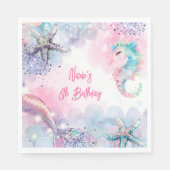 海中魔法人魚の誕生日バッシュ スタンダードランチョンナプキン (正面)