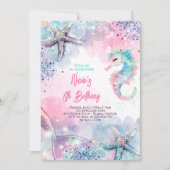 海中魔法人魚の誕生日バッシュ 招待状 (正面)