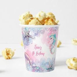 海中魔法人魚の誕生日バッシュ 紙コップ