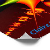 「海中」フラクタルプリント カラフル ポスター (角)