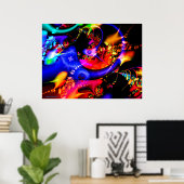 「海中」フラクタルプリント カラフル ポスター (ホームオフィス)