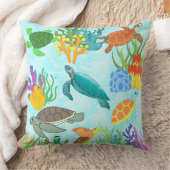 海亀とサンゴの下の海 クッション (ブランケット)