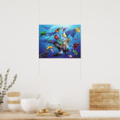 海亀に乗った人魚のポスター ポスター (キッチン)