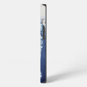 海亀のアートビーチな藍染め模様 ブルー iPhoneケース (左側面)