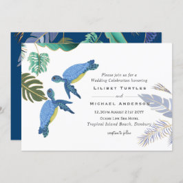 海亀のウェディング ブルー イエロー