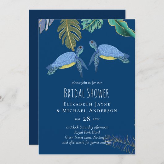 海亀のウェディング ブルー イエロー (正面/裏面)