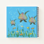 海亀のカラフルなオリジナル絵  名前入り ノートブック (裏面)