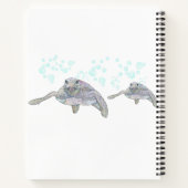 海亀のカラフルなオリジナル絵  名前入り ノートブック (裏面)