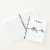 海亀のカラフルなオリジナル絵  名前入り ノートブック (内部)