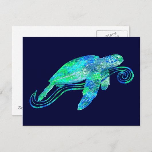 海亀のグラフィック ポストカード (正面/裏面)
