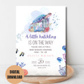 海亀のベビーシャワー招待状、アンダーザシー 招待状