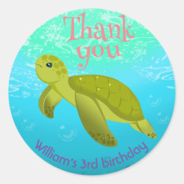 海亀の下で泡立つ誕生日パーティーを開く ラウンドシール