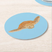 海亀の水の下 – 透明。 ラウンドペーパーコースター (アングル)