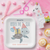 海亀の水の色誕生日 ペーパープレート (パーティー)