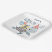 海亀の水の色誕生日 ペーパープレート (傾斜あり)