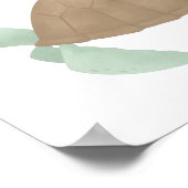 海亀の水彩ビーチベビー部屋装飾 ポスター (角)