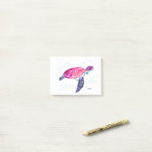 海亀の水彩画　ハワイの熱帯海洋 ポストイット (デスク上)