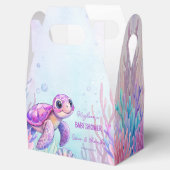 海亀の紫の赤ちゃんシャワーの女の子の下 フェイバーボックス (オープン)