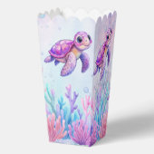 海亀の紫の赤ちゃんシャワーの女の子の下 フェイバーボックス (裏面)