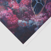 海亀の紫色サンゴ礁デコパージュ 薄葉紙 (詳細)