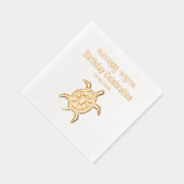 海亀の誕生日パーティーお祝い #2 名前 日付 箔ナプキン (右)