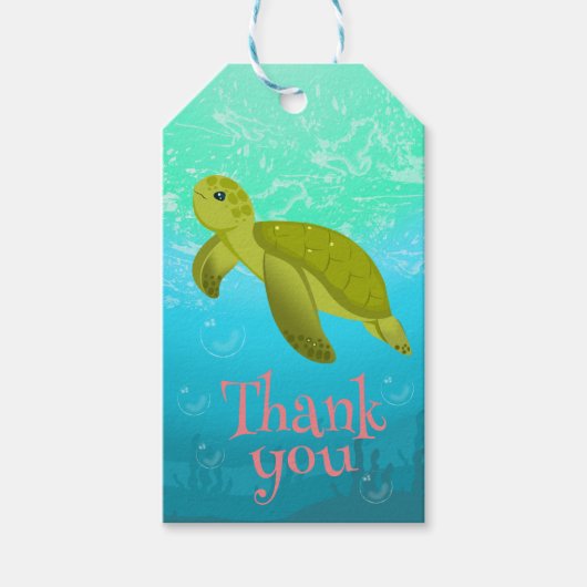海亀の誕生日パーティーの下で ギフトタグ (正面)