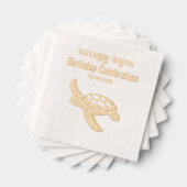 海亀の誕生日パーティーセレブレーション#7 名前 日付 箔ナプキン (インサイチュ (積み重ね))
