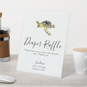 海亀の赤ちゃんシャワーおむつくじゲーム ミニマル 台座サイン (インサイチュ)