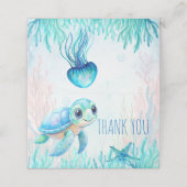 海亀の青い赤ちゃんシャワーの下感謝していで プレイスカード (外部開封)