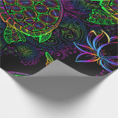 海亀サイケデリック色数々のl色 ラッピングペーパー (角)