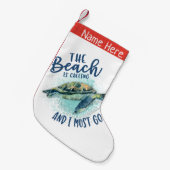 海亀ビーチ スモールクリスマスストッキング (正面 (吊り時))