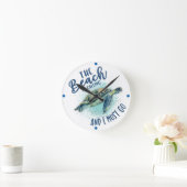 海亀ビーチ ラウンド壁時計 (ホーム)
