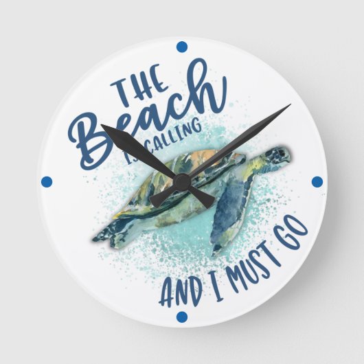 海亀ビーチ ラウンド壁時計 (正面)