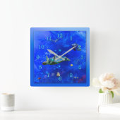 海亀風 スクエア壁時計 (ホーム)